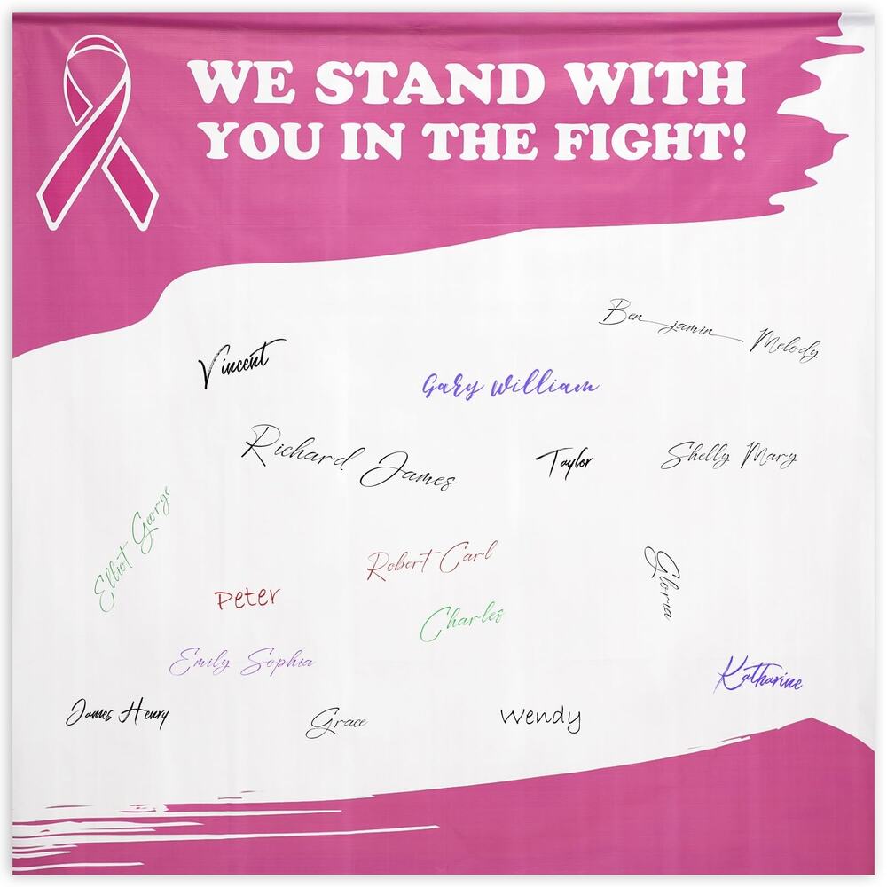New Outus Cancer Awareness Autograph Poster for Students 6x6 ft Cancer Aware